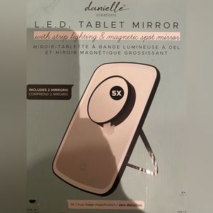 DANIELLE CREATIONS L.E.D. Tablet mirror, strip lighting & magnetic spot mirror.